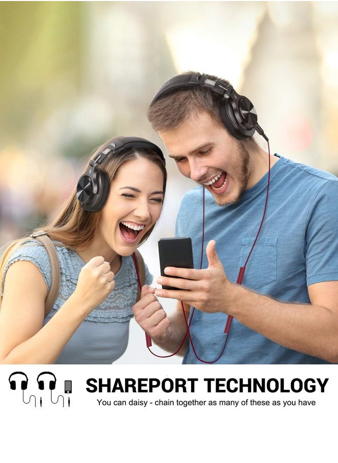 OneOdio - A71 Gaming Headset,Hi-Res Studio Recording Headphones - Wired Over Ear Headphones with SharePort, Monitoring Mixing Foldable Headset with Stereo Sound, 3.5/6.35MM Jack for PC Computer DJ Guitar - Image 1
