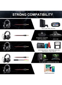 OneOdio A71 Gaming Headset,Hi-Res Studio Recording Headphones - Wired Over Ear Headphones with SharePort, Monitoring Mixing Foldable Headset with Stereo Sound, 3.5/6.35MM Jack for PC Computer DJ Guitar  - Image 5