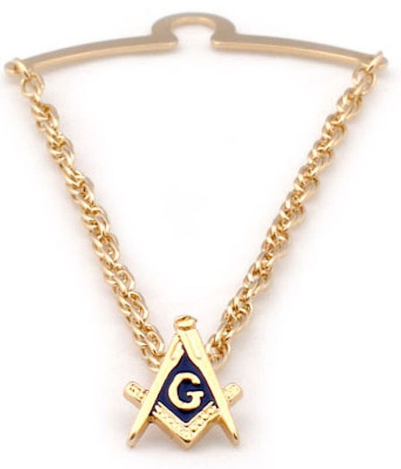 Cuff-Daddy Gold Freemason Masonic Tie Chain with Presentation Gift Box for Golden Mason Jewelry Masonic Accessories Tie Chains for Men Tie Bar - Image 1