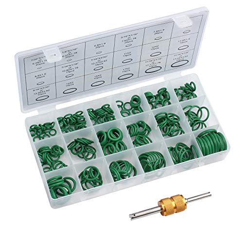 AUTOUTLET 270PCS O Rings Kit 18 Sizes Car Air Conditioning O-Ring Assortment Set with Valve Core Removal Tool for Door, Window, Electric Appliance, Bearing, Pump, Roller Auto, Home Appliances (Green) - Image 1