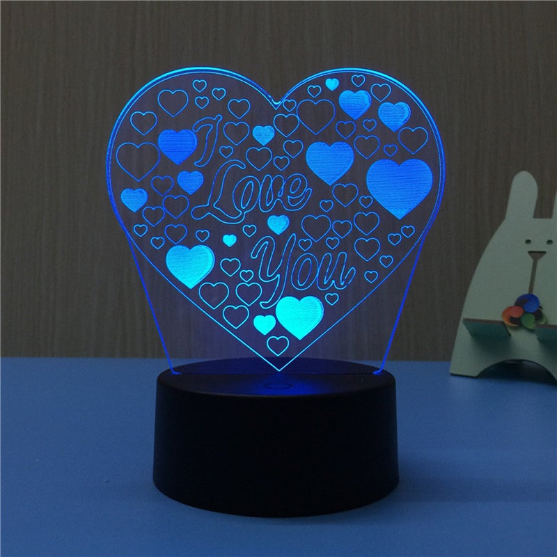 2pcs 3D Heart Shape Lamp Multicolor Lights USB Night Light Table Lamp for Couple Romantic Night Valentine's Day Mother's Day - Image 4
