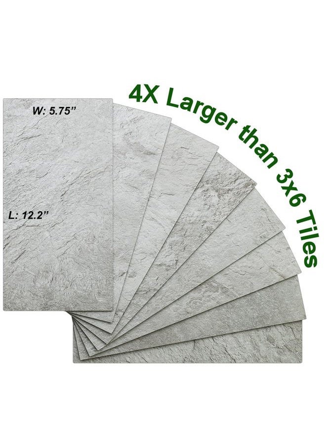 AULIGET 20-Piece Light Slate Peel and Stick Backsplash Wall Tiles, 6" x 12" PVC Faux Stone Stick on Tiles for Backsplash Kitchen, Bathroom, Laundry Room, Camper, Fireplace - Image 3