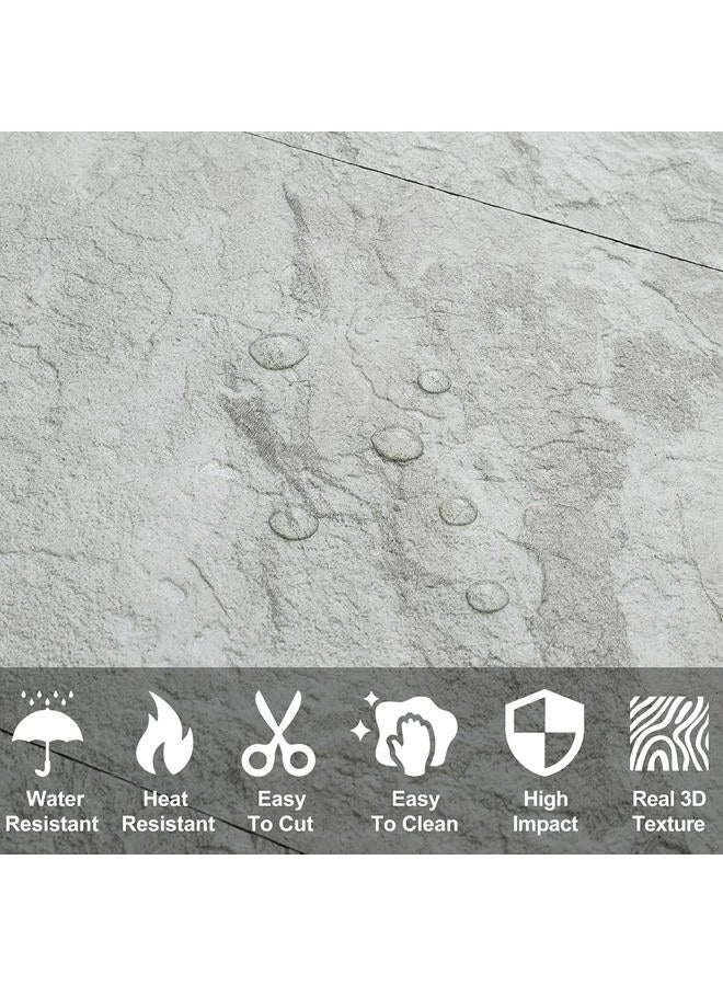 AULIGET 20-Piece Light Slate Peel and Stick Backsplash Wall Tiles, 6" x 12" PVC Faux Stone Stick on Tiles for Backsplash Kitchen, Bathroom, Laundry Room, Camper, Fireplace - Image 2