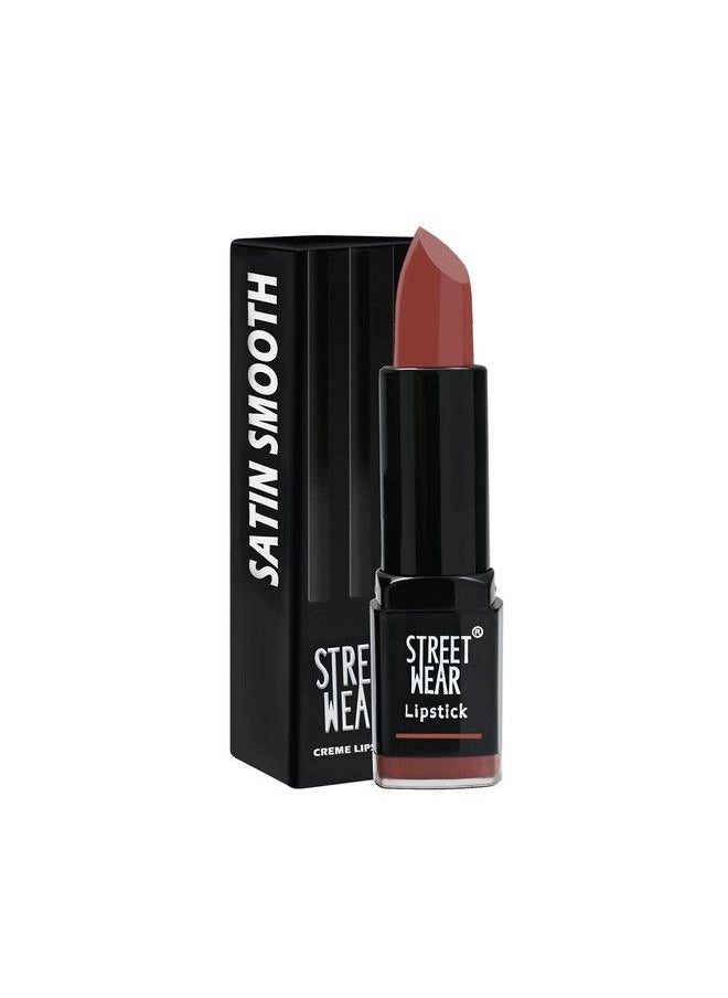 Street Wear - Satin Smooth Lipstick Naughty Nut (Brown) 4.2 Gms Longwear Creme Lipstick Moisturizing Creamy Formuation 100% Color Payoff Enriched With Aloe Vera Vitamin E And Shea Butter - Image 1
