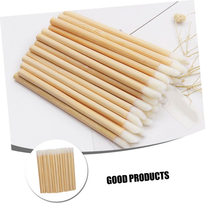 LABRIMP Disposable Lip Brush Lip Gloss Applicator with Handle 100pcs Set Portable Lipstick Brush for Precise Makeup Application Suitable for Professional and Personal Beauty Care - Image 3
