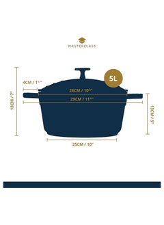 MASTERCLASS MasterClass Casserole Dish with Lid, Large 5L/28 cm, Lightweight Cast Aluminium, Induction Hob and Oven Safe, Red  - Image 3