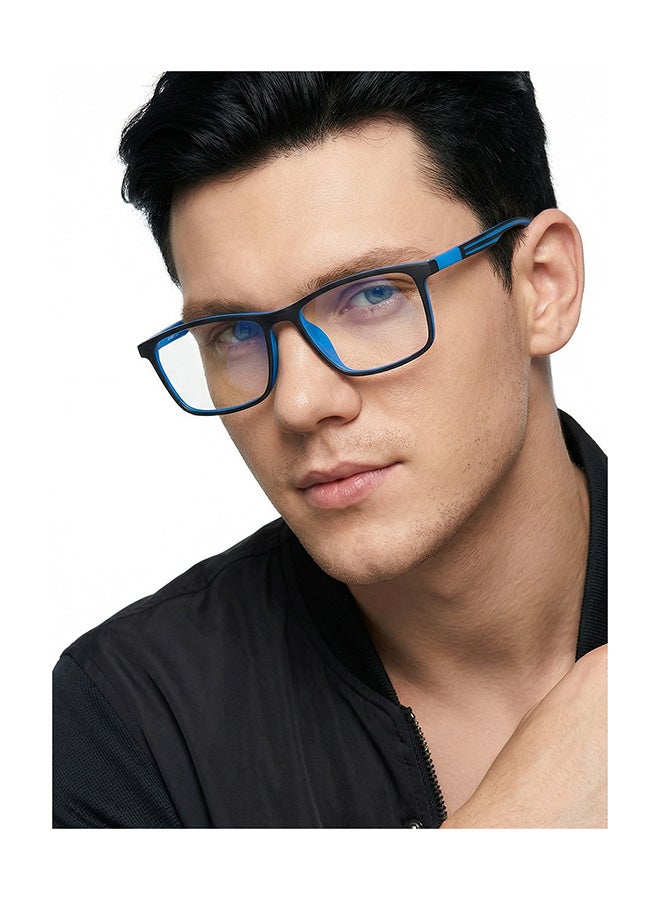 Lenskart Blu Unisex Zero Power Bluecut & Antiglare Rectangular Shape Computer Eyeglasses LB E14255 - Lens Size: 53mm - Black - Image 3