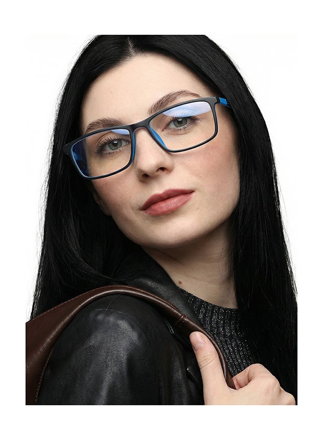 Lenskart Blu Unisex Zero Power Bluecut & Antiglare Rectangular Shape Computer Eyeglasses LB E14255 - Lens Size: 53mm - Black - Image 4
