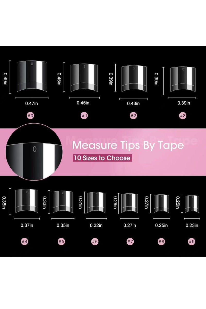 500 pieces of acrylic nail tips for short nails - transparent fake short artificial nail tips with a box - Image 4