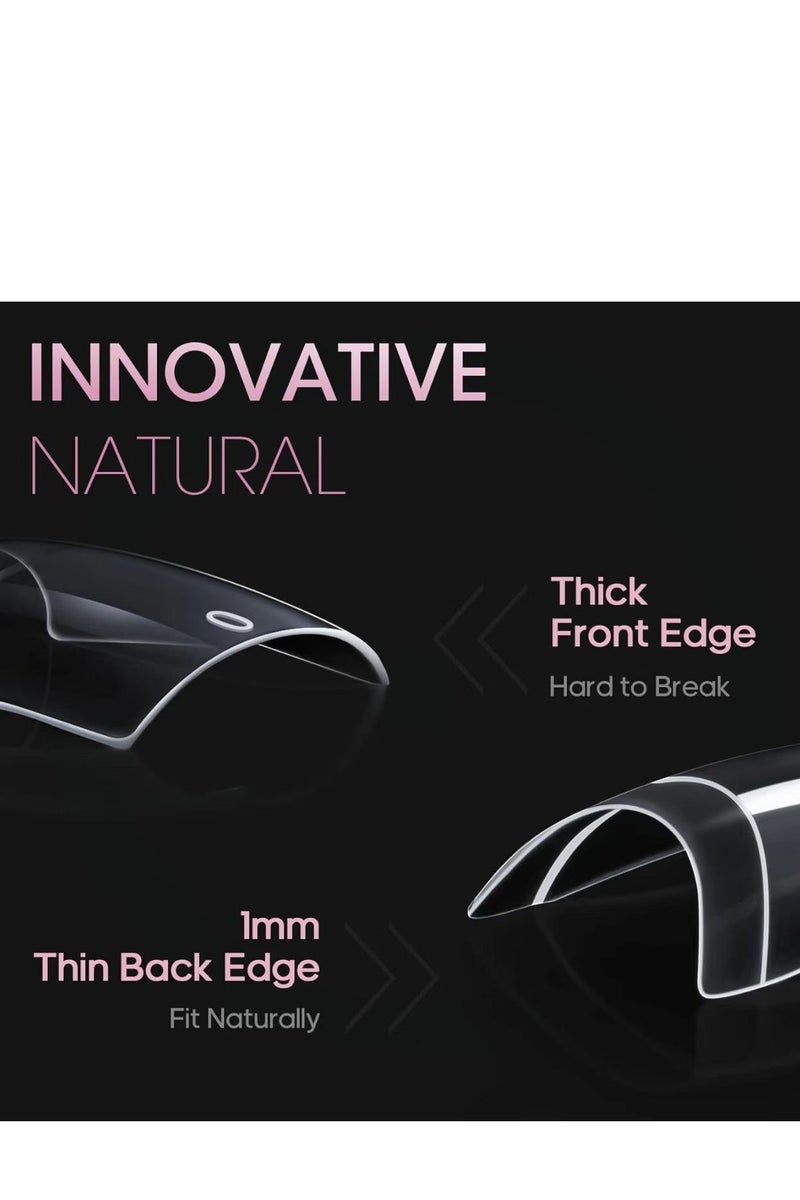 500 pieces of acrylic nail tips for short nails - transparent fake short artificial nail tips with a box - Image 5