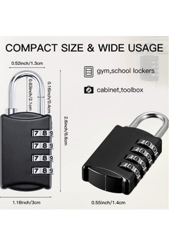 Generic Combination Lock, Travel Bag Lock, 4 Pack, 4 Digit Combination Padlock for Traveling Toolbox School Gym Door Locker Suitcases Employee Hasp Storage  - Image 2