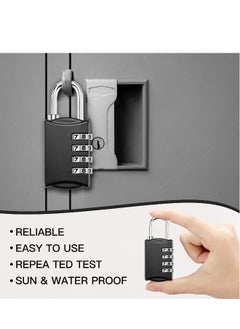 Generic Combination Lock, Travel Bag Lock, 4 Pack, 4 Digit Combination Padlock for Traveling Toolbox School Gym Door Locker Suitcases Employee Hasp Storage  - Image 5