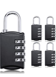 Generic Combination Lock, Travel Bag Lock, 4 Pack, 4 Digit Combination Padlock for Traveling Toolbox School Gym Door Locker Suitcases Employee Hasp Storage  - Image 1
