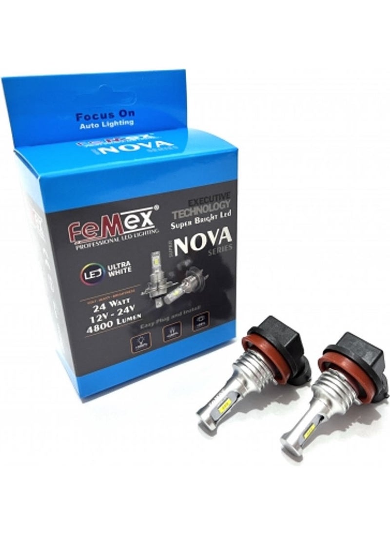 Femex Nova H8 Ice Blue Fanless LED Bulb 4800 Lumen  - Image 1