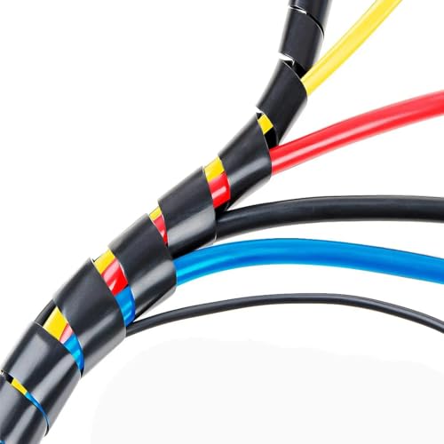 YIOVVOM Spiral Cable wrap, 68FT Wire wrap,1/4 inch Spiral Cable Wraps for Cords Covers Bundle Sleeve Hose for Computer, Power,PC, Audio & Video Electrical Wire Organizer RoHS Black - Image 2