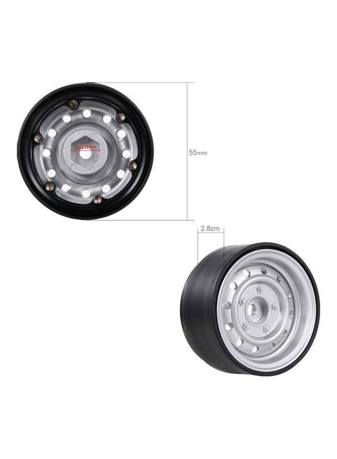 NIBEMINENT 2-Piece Metal 1.9 Inch Wheel Hub Rim Beadlock for 1/10 RC Crawler Car 15.5x3.5x7.5cm  - Image 2