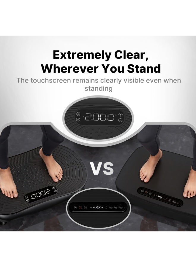 MERACH Vibration Plate Exercise Machine, Vibrating Platform for Lymphatic Drainage Weight Loss Muscle Activation, Full Body Home Exercise Equipment with LED Touch Screen Bluetooth Pull Cord - Image 3