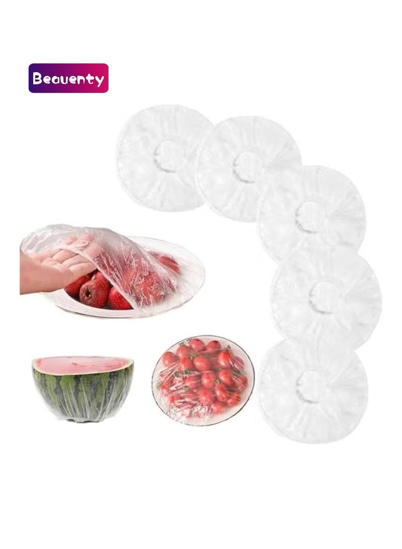 Beauenty Fresh Keeping Bags Food Cover 100PCS, Reusable Bowl COVERS Stretch Lids for Food Containers, Elastic Food Storage for Meal Prep Dish Plate Plastic CoverS Family Outdoor Picnic Transparent - Image 1