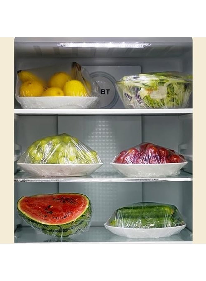 Beauenty Fresh Keeping Bags Food Cover 100PCS, Reusable Bowl COVERS Stretch Lids for Food Containers, Elastic Food Storage for Meal Prep Dish Plate Plastic CoverS Family Outdoor Picnic Transparent - Image 3