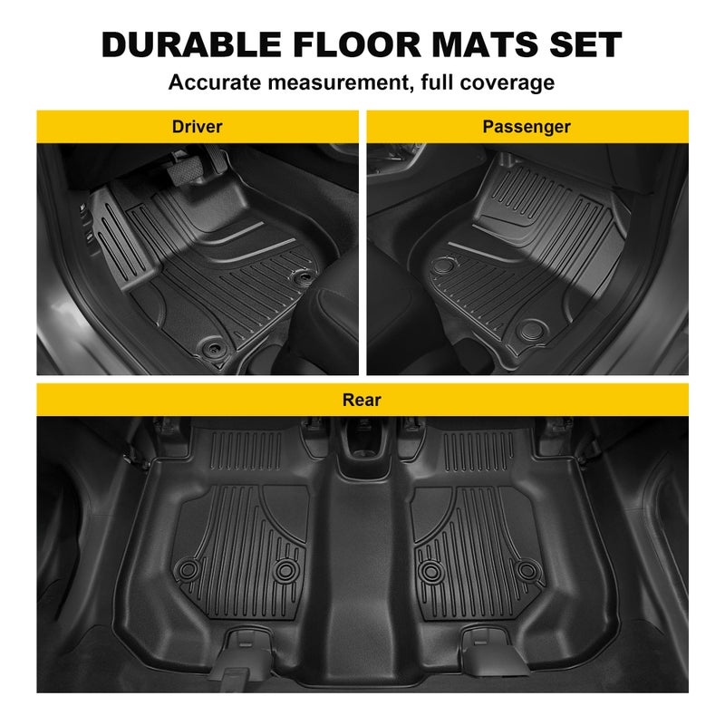 TTX LIGHTING Floor Mats Fit for Honda HR-V HRV 2016-2022 - Front and Rear Row Liner Automotive Floor Mats - All-Weather Protection TPE Car Floor Liners HRV Accessories Black - Image 3