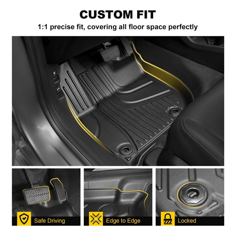 TTX LIGHTING Floor Mats Fit for Honda HR-V HRV 2016-2022 - Front and Rear Row Liner Automotive Floor Mats - All-Weather Protection TPE Car Floor Liners HRV Accessories Black - Image 4
