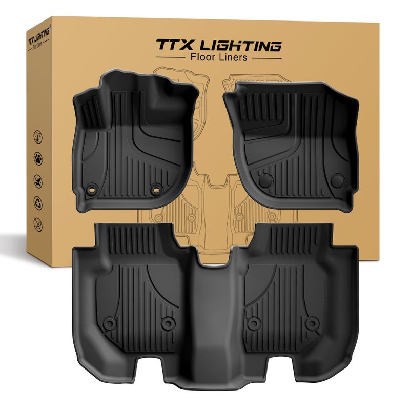 TTX LIGHTING Floor Mats Fit for Honda HR-V HRV 2016-2022 - Front and Rear Row Liner Automotive Floor Mats - All-Weather Protection TPE Car Floor Liners HRV Accessories Black - Image 1
