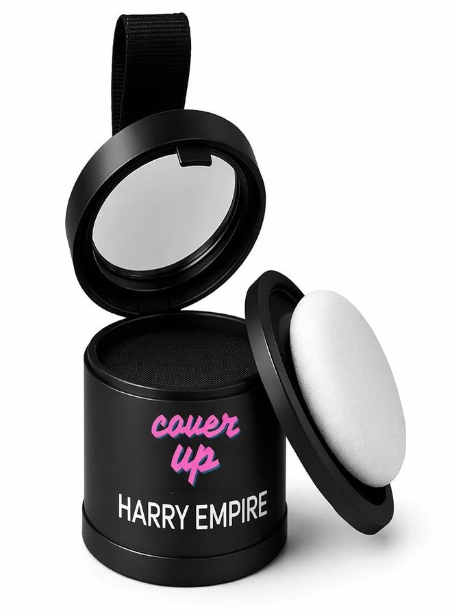 HARRY EMPIRE بودرة طبيعية لتحديد خط الشعر، قلم إسفنجي لتظليل الشعر، قلم بودرة لتحديد خط الشعر، ختم سريع لتغطية جذور الشعر، ختم للحواجب، تغطية جذور الشعر، لون أسود، 4 غرام للنساء والرجال (أسود، 4 غرام) - Image 1