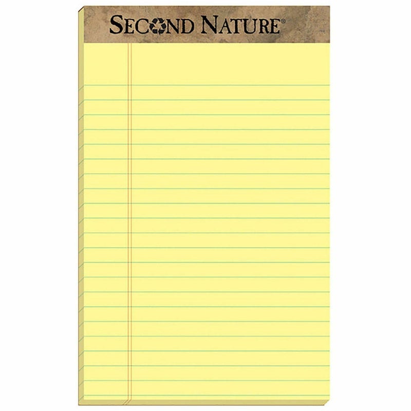 Second Nature Recycled Pads, Jr. Legal, 5 x 8, Canary, 50 Sheets (Pack of 12) - Image 2