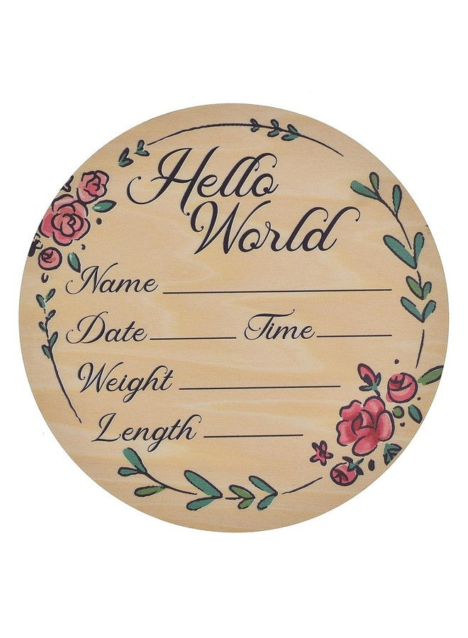 YOKIND 6 Inch Baby Birth Announcement Sign, Hello World Newborn Sign Birth Announcement Sign New Baby Sign for Hospital Nursery New Parents Baby Shower (design 2) - Image 1
