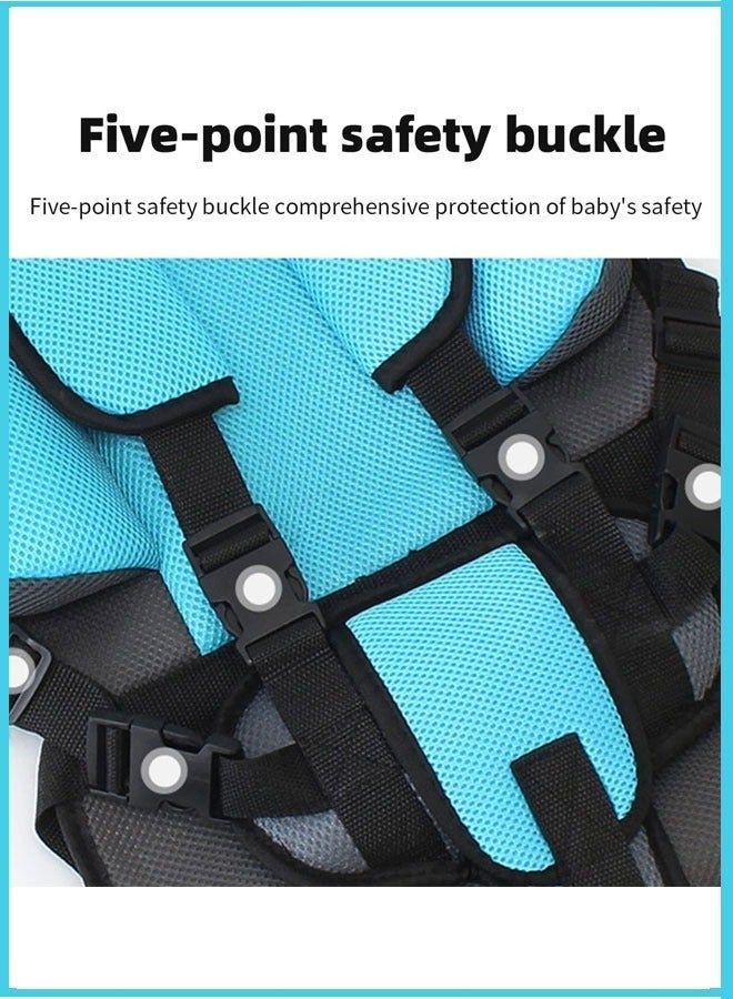 DOOKOO High-quality, skin-friendly, breathable, convenient baby car safety seat, child portable basket-style booster seat, car seat/portable baby safety car seat, thickened cotton seat, coffee color - Image 4