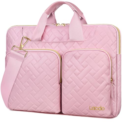 Lacdo Laptop Bag for Women 15156 inch Laptop Shoulder Bag for 15156 inch Acer HP Dell ASUS Laptop Acer Aspire HP Pavilion Dell Inspiron IdeaPadASUS ZenBook Messenger Computer BagSakura Pink - Image 1