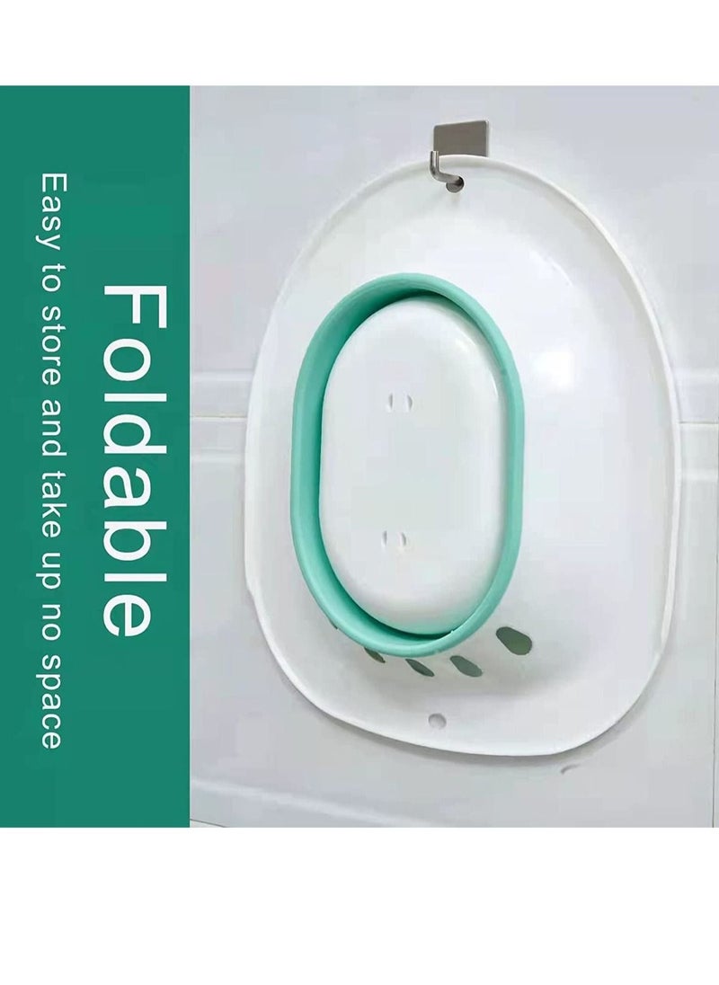 Generic Reusable Toilet Seat Folding Collapsible Sitz Bathtub with Flusher Water Soaking Basin Suitable for Pregnant Woman Soaking Bath for Acne Relief Hemorrhoid Care Steam Seat Women Relieve Inflammation  - Image 5