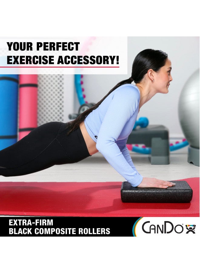 CanDo Black Composite High-Density Foam Rollers for Muscle Restoration Massage Therapy Sport Recovery and Physical Therapy 6" x 12" Half-Round - Image 2