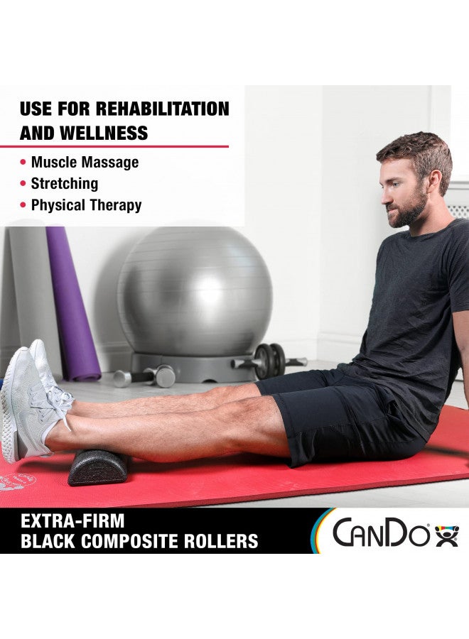 CanDo Black Composite High-Density Foam Rollers for Muscle Restoration Massage Therapy Sport Recovery and Physical Therapy 6" x 12" Half-Round - Image 3