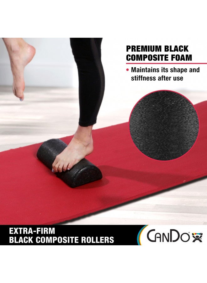 CanDo Black Composite High-Density Foam Rollers for Muscle Restoration Massage Therapy Sport Recovery and Physical Therapy 6" x 12" Half-Round - Image 4