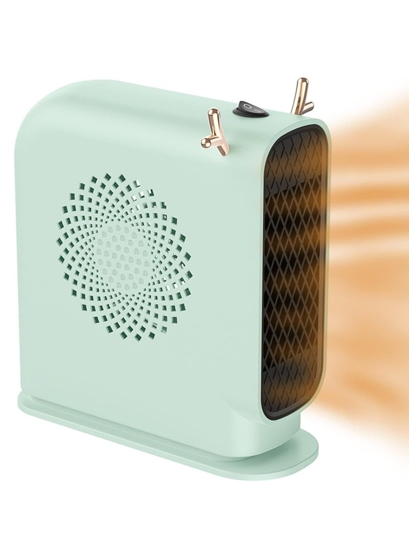 DubaiGallery Space Heater for Indoor Use, 500W Mini Fan Heater with 2 Heating Modes, Energy Saving and Quiet, Overheating Protection, Portable Plug Adjustable Heater for Bedroom, Living Room, Office  - Image 2