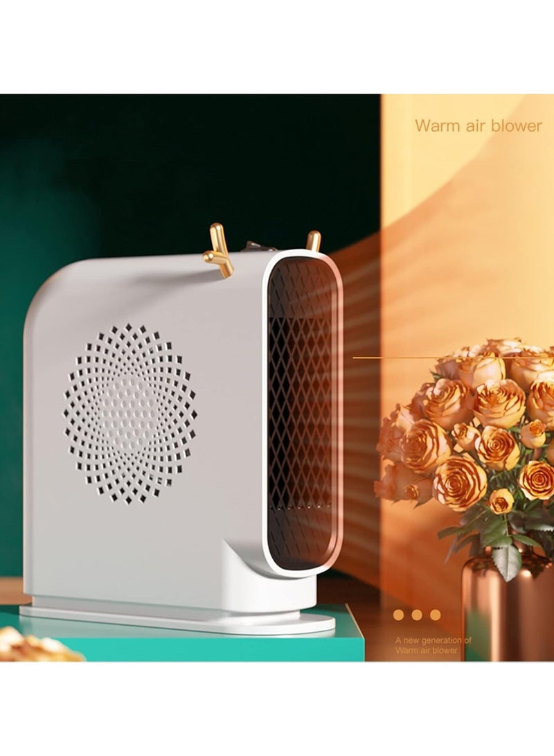 DubaiGallery Space Heater for Indoor Use, 500W Mini Fan Heater with 2 Heating Modes, Energy Saving and Quiet, Overheating Protection, Portable Plug Adjustable Heater for Bedroom, Living Room, Office  - Image 3