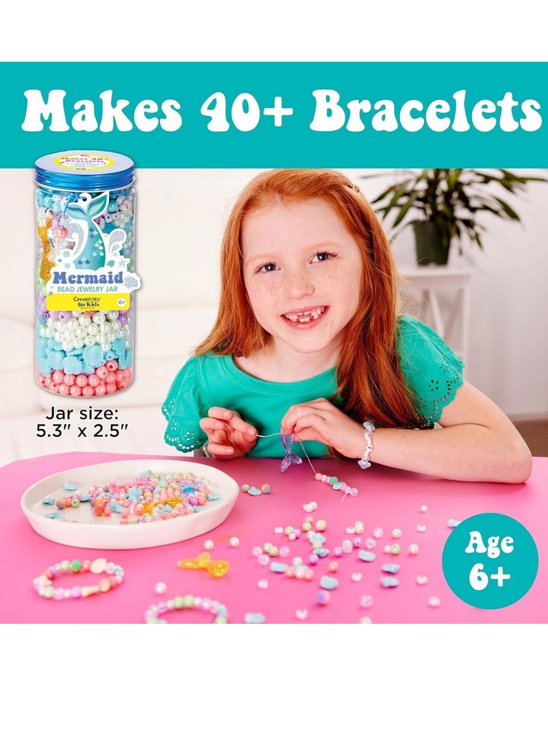 Creativity for Kids Creativity for Kids Bead Jewelry Jar Mermaid Kit - Bead Set, Create Necklaces & Bracelets, Mermaid-Themed Jewelry, Kids Jewelry Making, Creative Play  - Image 2