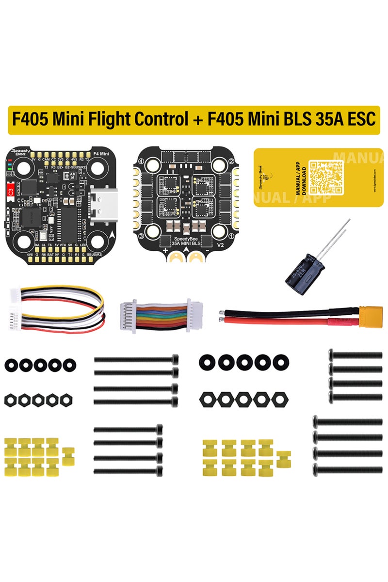 Stack SpeedyBee F405 Mini Stack Flight Controller FC BLS 35A V2 3-6S 20x20 4-in-1 ESC Dual BECs for