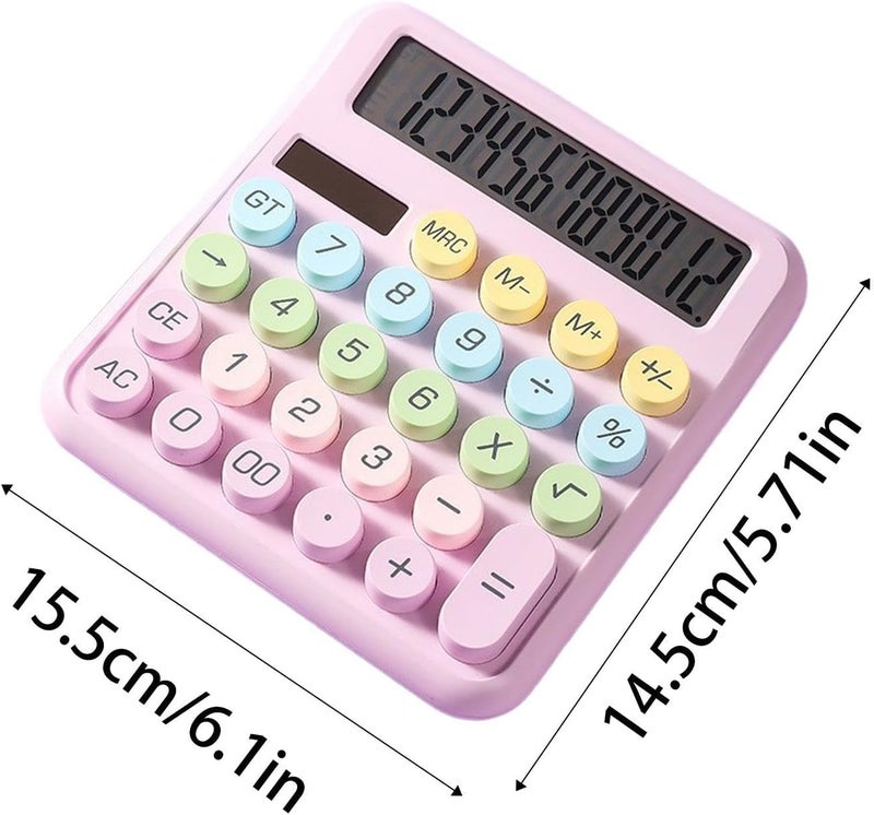 Desktop Calculator,12 Digits Solar Round Buttons Counter | Home Office Calculator - for Home Office School College Work Business Travel Outdoor Shopping Store - Image 5
