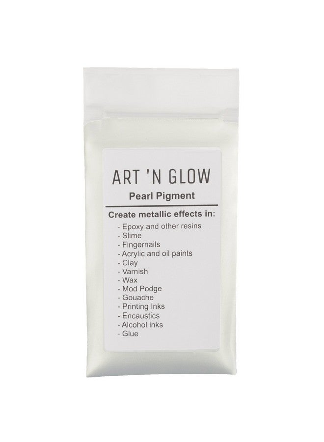 Art 'N Glow Mica Pearl Pigment Powder (Pearl White) (.88 Ounce/25 Grams) 10+ Colors Available - Image 1