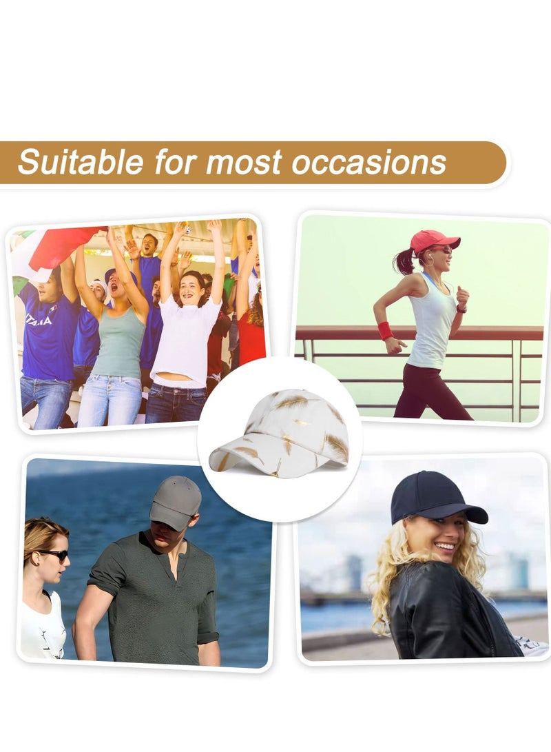 Excefore Baseball Cap for Women, Low Profile Cotton Feather Print Adjustable Breathable Baseball Hat for Unisex Outdoor Sports Cap Golf Running - Image 5