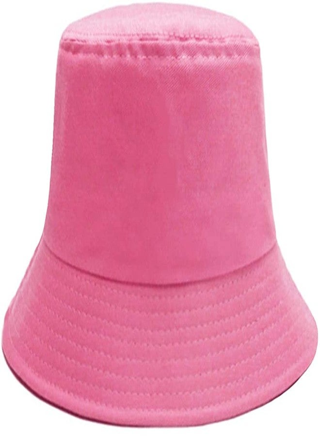 Missby® Men & Women Cotton Classic Packable Beach Bucket Sun Hat (Pink) - Image 1