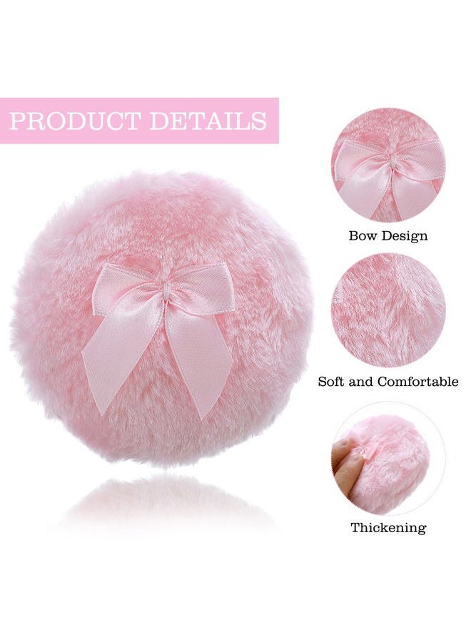 Sibba وسادة بودرة كبيرة رقيقة، 4 بوصة ناعمة للغاية قابلة للغسل وإعادة الاستخدام، وسادة بودرة وجه وجسم من المخمل، أداة مكياج بودرة فضفاضة (وردي وأصفر) - Image 3