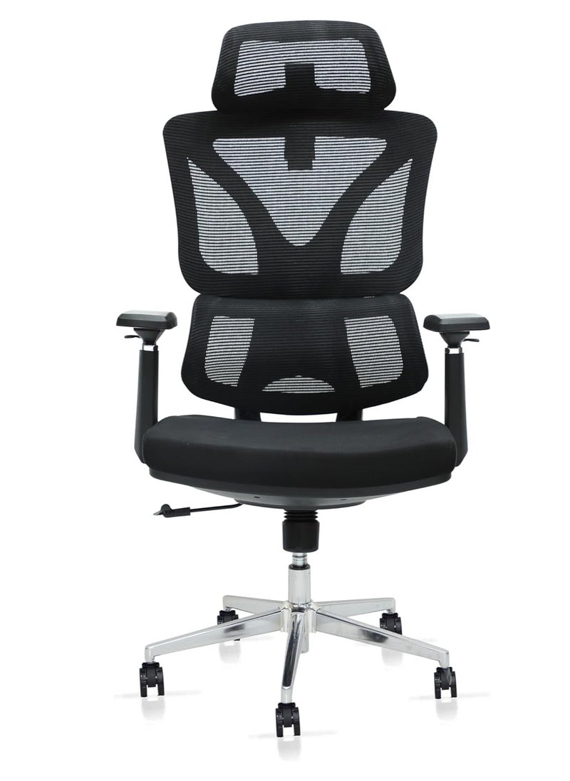 Executive chair With Modern design Mesh Ergonomic Chair With Adjustable Headrest, Adjustable Handrest, Adjustable Back Rest, Best For Back Support Desk Chair Or Gaming -774-BLACK