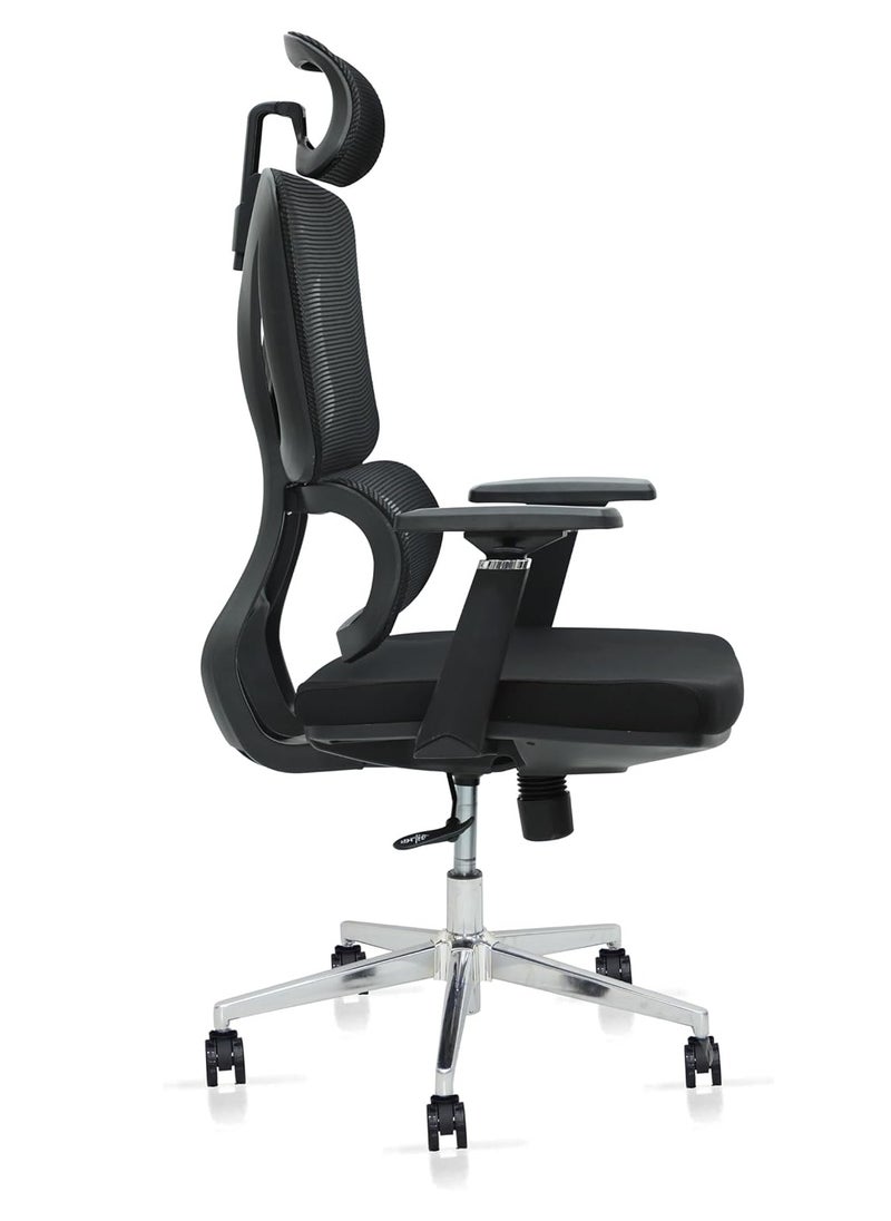 Executive chair With Modern design Mesh Ergonomic Chair With Adjustable Headrest, Adjustable Handrest, Adjustable Back Rest, Best For Back Support Desk Chair Or Gaming -774-BLACK