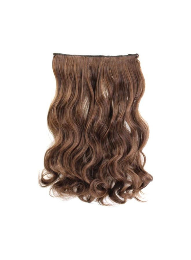 NIBEMINENT 5-Piece Curly Hair Extension Brown 18inch