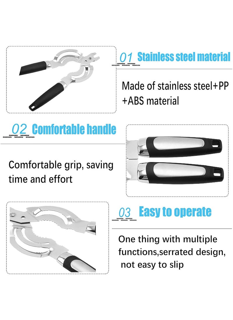 CMGTYYD - Jar and Bottle Opener - Multi Function Opener  Tighten Bottle Jar Can Opener for Small Hands  Stainless Steel Jar Lid Opener Cracking Tool  Multifunctional Nut Cracker,Beer Bottle Opener - Image 1