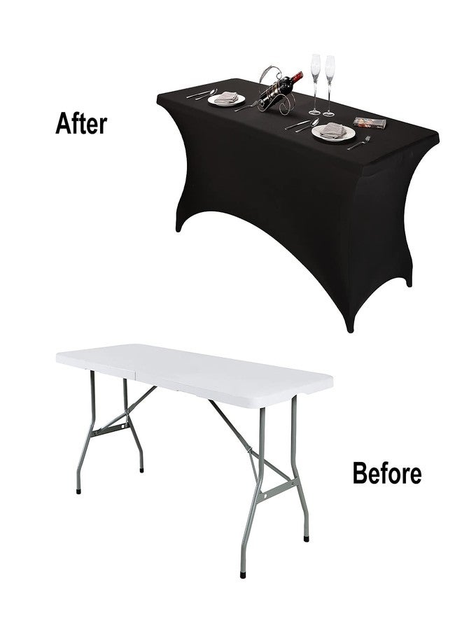 FORLIFE Spandex Table Covers - Fitted Tablecloth for 6ft Rectangular Tables with Stretch Patio Design - Perfect for Weddings, Banquets, and Parties - Available in Black - Image 4