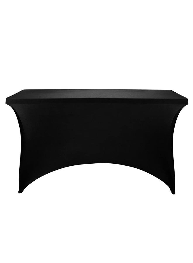 FORLIFE Spandex Table Covers - Fitted Tablecloth for 6ft Rectangular Tables with Stretch Patio Design - Perfect for Weddings, Banquets, and Parties - Available in Black - Image 2